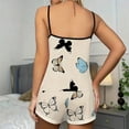 thumbnail image 4 of Relaxed Summer Soft Spaghetti Strap Tank Top And Shorts Women's Butterfly Print Pajama Set, 4 of 5