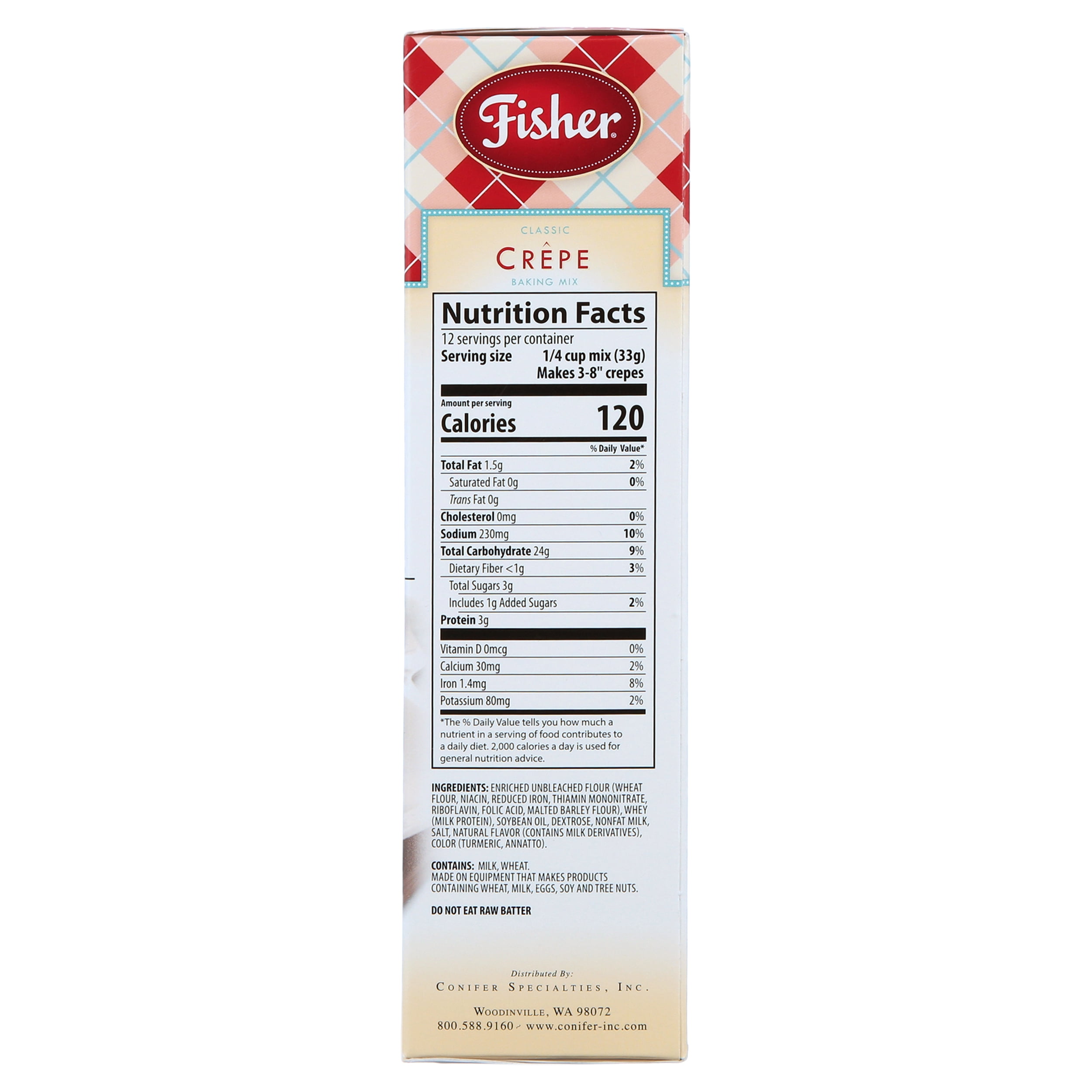 (3 pack) Fisher Classic Crepe Baking Mix, 14 oz Box