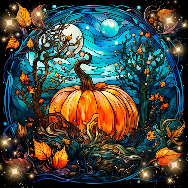 5D DIY Taladro Extraño Calabaza Vidrieras Del