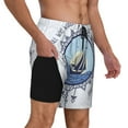 thumbnail image 3 of Haiem Not All Who Wander Are Lost2 Mens Swim Trunks with Compression Liner 2 in 1 Swimming Shorts Stretch Swimwear Quick Dry,Board Shorts-Small, 3 of 9