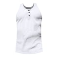 thumbnail image 1 of Aayomet Men's Summer Tank Tops Button Adjustable Sleeveless Tank Top (White, XXXL), 1 of 4