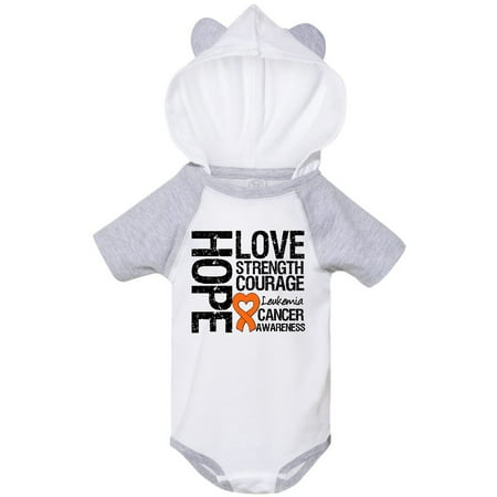 

Inktastic Leukemia Cancer Hope Love Strength Gift Baby Boy or Baby Girl Bodysuit