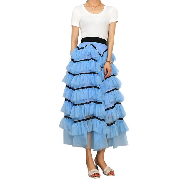 Txlixc Falda de TUL de estilo femenino de longitud media Txlixc moda
