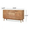 thumbnail image 6 of Modern Farmhouse 3 Door Storage Cabinet, Wooden Boho Style Carved Texture Coffee Bar Table, Sideboard Buffet Cabinet For Dining Room Entryway Kitchen Living Room, 6 of 9