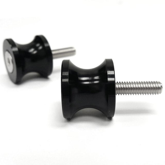Krator Black Swingarm Spools Sliders Motorcycle Bobbins Compatible with Yamaha FZ6 Fazer 2004-2008