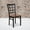 Cherry Wood Seat/Black Metal Frame, variant on Emma + Oliver 2 Pack Black Window Back Metal Restaurant Chair - Black Vinyl Seat