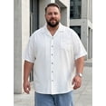 thumbnail image 4 of DARING DIVA Men's Big & Tall Summer Beach Camp Collar Short Sleeve Shirt 4XL White, 4 of 7