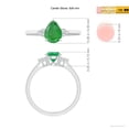 thumbnail image 6 of ANGARA Natural Pear Emerald Solitaire Ring with Trio Diamond Accents in 14K White Gold for Women (Size-8x6mm) | May Birthstone, Birthday, Anniversary, Jewelry Gift for Women | Natural Emerald Ring, 6 of 11