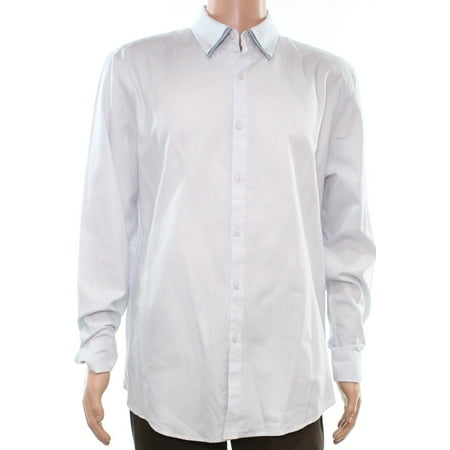 Inc - INC NEW Blue White Mens Size XL Double Collar Button Down Shirt ...