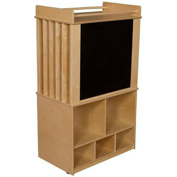 Wood Designs Store-It-All Teaching Center Double Sided 3 Compartment Cubby with Trays