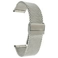 thumbnail image 1 of Bandini 20mm Silver Tone Stainless Steel Mesh Watch Band for Men - Metal Mesh Replacement Watch Strap - Adjustable Length - Fold-Over Clasp, 1 of 7