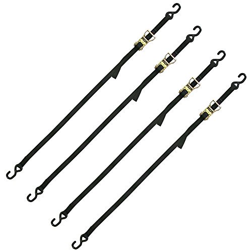 Ensemble de Sangle de Fixation à Cliquet pour Fauteuil Roulant Scooter 72 Pouces Noir