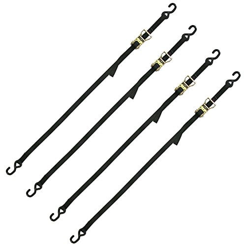 Ensemble de Sangle de Fixation à Cliquet pour Fauteuil Roulant Scooter 72 Pouces Noir