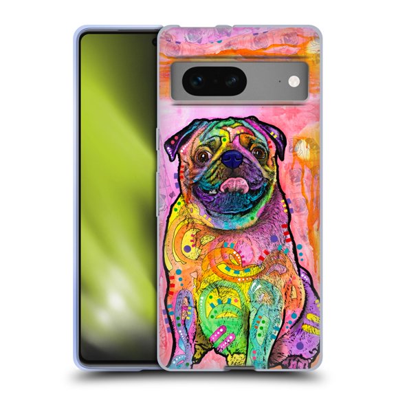 Head Case Designs Officially Licensed Dean Russo Dogs 3 Pug Soft Gel Case Compatible with Google Pixel 7