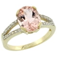 thumbnail image 1 of 14K Yellow Gold Diamond Natural Morganite Engagement Ring Oval 10x8mm, size 5, 1 of 4