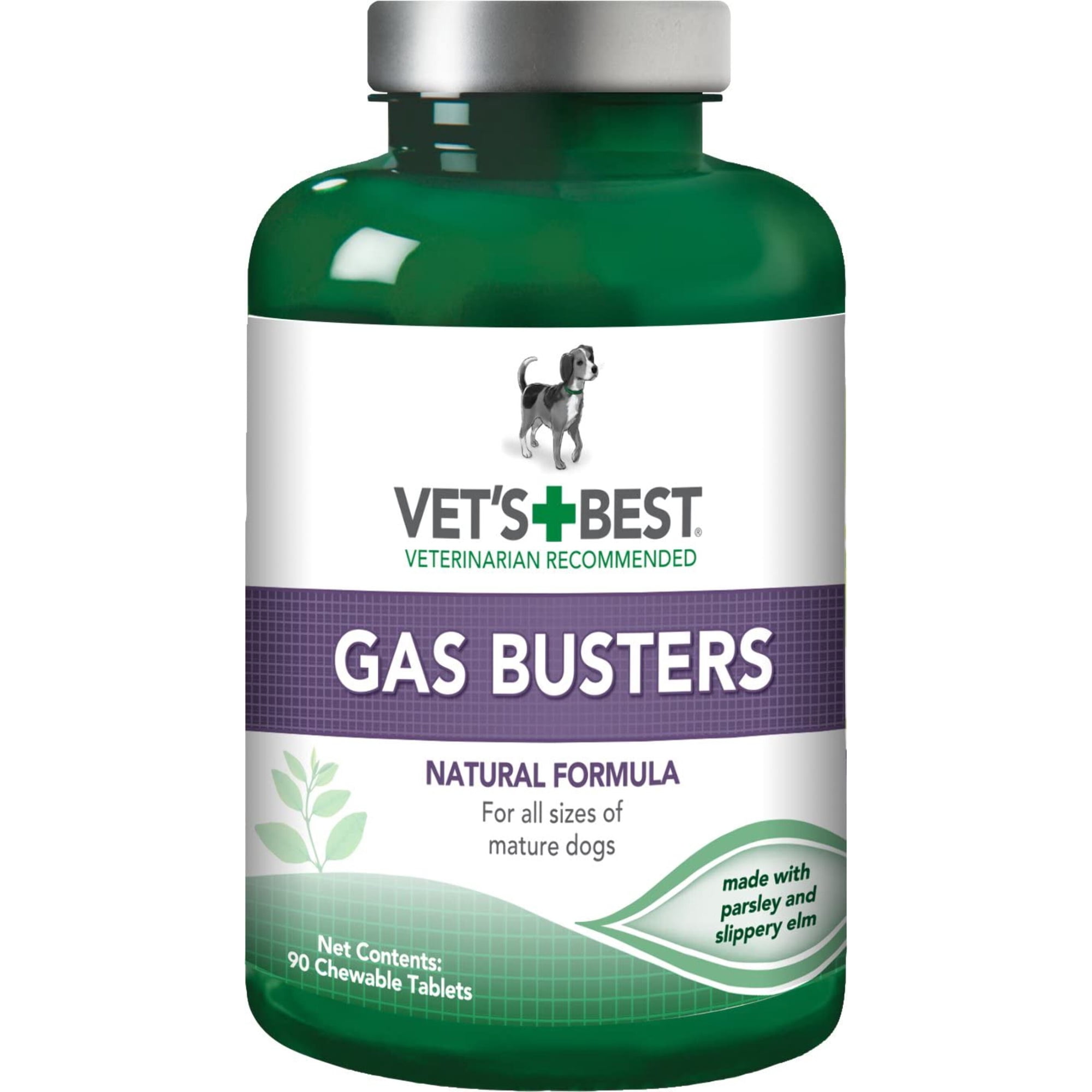 Vet's Best Gas Busters and Bloat Digestive Supplements for Dogs - 90 Chewable Tablets - 9 oz.