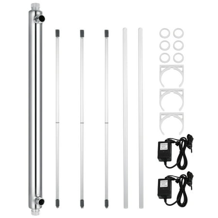 

VEVOR 55w Ultraviolet Filter 12 GPM UV Water Sterilizer Purifier Best Inlet/Outlet Sediment Light Water Purifier Whole House Sterilizer 2 Extra Bulbs