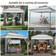 thumbnail image 3 of SANOPY 11 x 11 ft Outdoor Pop up Gazebo with Ventilated Double Roof, Steel Canopy for Patios, Backyard, Garden and Beach, Light Gray, 3 of 10