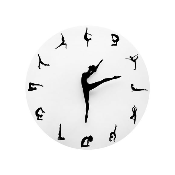EGNMCR Alarm Clocks for Bedrooms, Clocks for Living Room Mute Decorative Yoga Wall Clock Living Room Decorative Wall Clock Wall clock