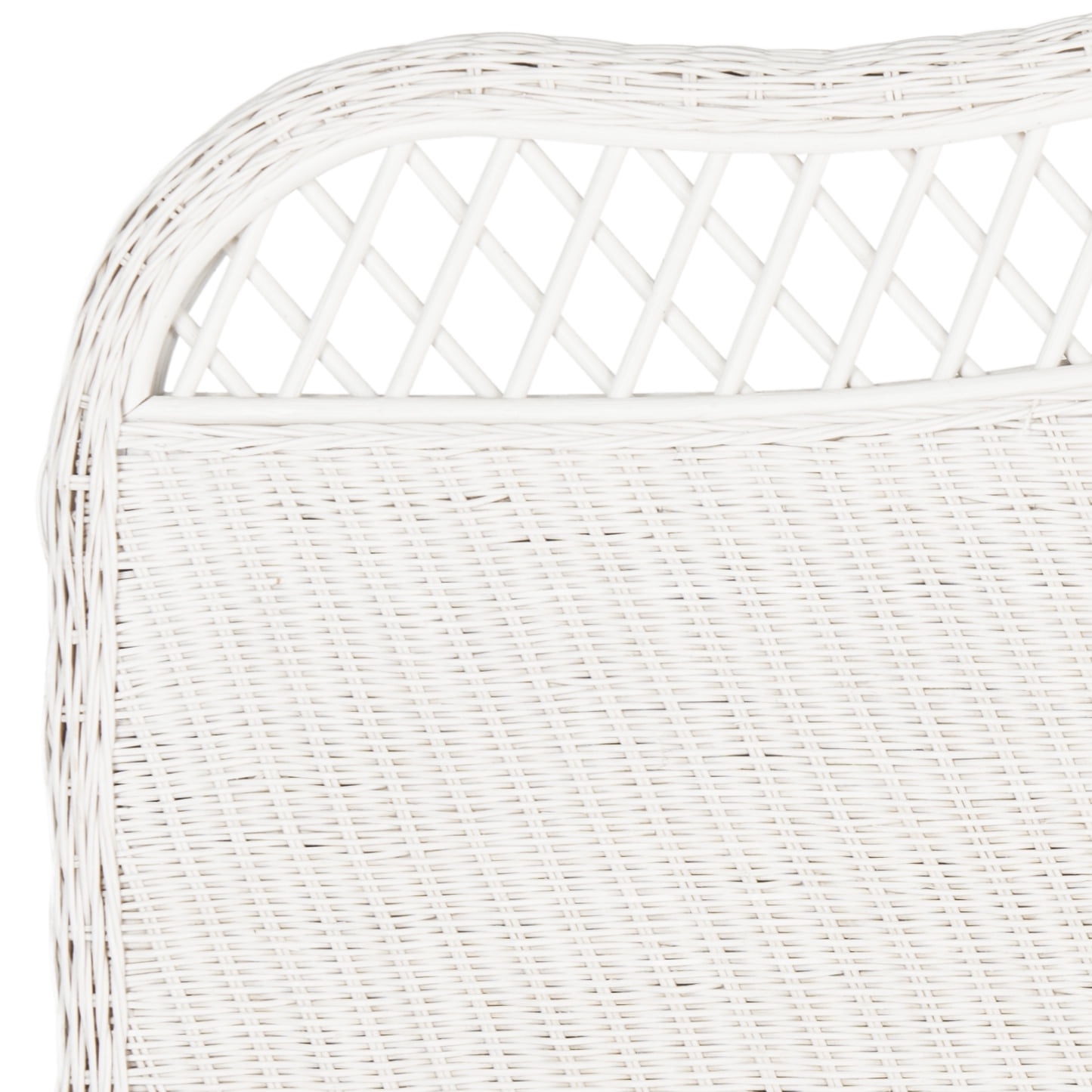 SAFAVIEH Sephina Rustic Coastal Rattan Headboard, Full, White