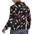 thumbnail image 6 of Wukai Space Rocket Print Men Hoodies Fleece Sweatshirts Long Sleeve Sweaters Pullover Fall Outfits Winter Clothes-4X-Large, 6 of 7
