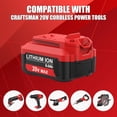 thumbnail image 4 of 2-Pack 8.0Ah CMCB202 Replacement Battery and Charger for Craftsman 20V Battery Lithium CMCB202-2 CMCB201 CMCB204 CMCB204-2 CMCS300B Compatible with Craftsman Batteries 20V Power Tools, 4 of 10