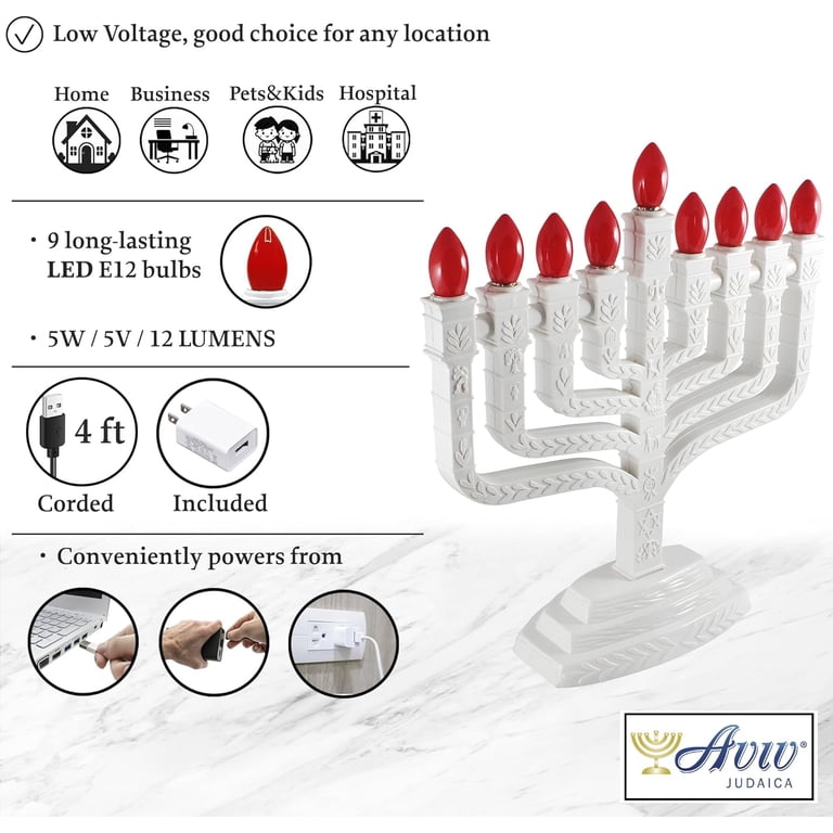 Aviv Judaica Knesset LED Menorah with 12 Tribes Design photo 4