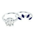 thumbnail image 4 of Rosec Jewels Lab Diamond Wedding Ring Set - Circle Engagement Ring with Sapphire Band (2 Ct, 8 mm), 14K White Gold, US 13.00, 4 of 8