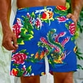 thumbnail image 4 of Penkiiy Chinese Style Big Peony Red Shorts Pant for Men Mens Summer Casual Swim Trunks, 3D Print Fashion Board Shorts Beachwear Pants XL Blue, 4 of 9