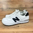 thumbnail image 1 of New Balance Mens 11.5 574 Classic V1 White Leather Sneakers Black Accent Shoes, 1 of 6