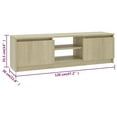 thumbnail image 3 of Veryke Modern TV Stand with 2 Doors and Open Shelves for TVs up to 55 Inches, Sonoma Oak, 3 of 9