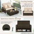 thumbnail image 6 of Gymax Patio Rattan Daybed Wicker Loveseat Sofa w/ Multifunctional Ottoman Beige, 6 of 10