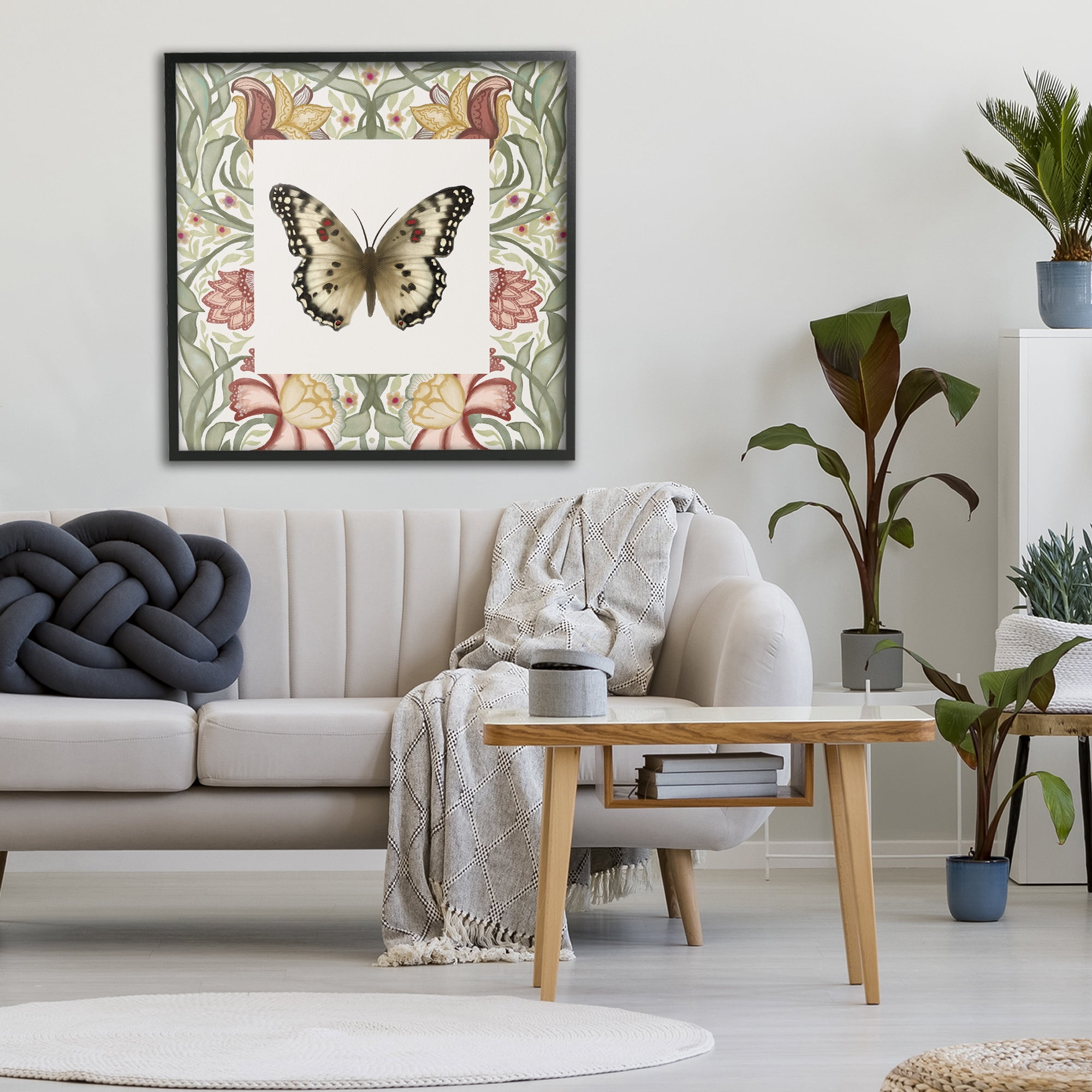 Stupell Industries Warm Toned Baroque Butterfly Black Framed Giclee Art, design by Elizabeth Medley