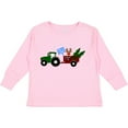 thumbnail image 3 of Inktastic Plaid Christmas Tractor with Cute Reindeer Boys or Girls Long Sleeve Toddler T-Shirt, 3 of 5