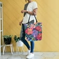 thumbnail image 4 of FORMRS Womens Canvas Tote Bag with Zipper Inner Pocket Shoulder Handbag, Serene Floral Pattern, 4 of 7