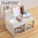 thumbnail image 2 of QPENWEI Organisateur de Bureau Blanc en Plastique avec 4 Tiroirs Coulissants, 4 Compartiments et Porte-Stylo, Multifonctionnel Organiseurs et distributeurs pour le Bureau Maison École, 2 of 5