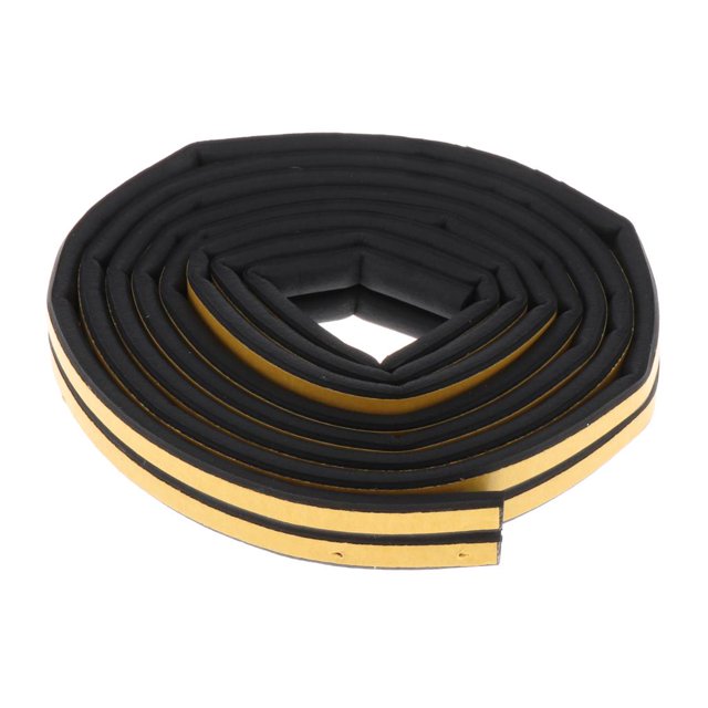 Tira de junta de 5M, sello de puerta autoadhesivo para ventana resistente a intemperie Negro 6mm Sunnimix Tira de sello de goma