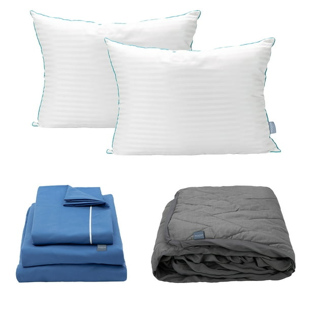 Sábanas Queen Size Royal Azul Protector Lux Almohadas Royal