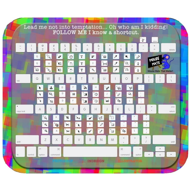 Mouse Mats Mac Adobe Shortcut Cheat Sheet Sublimated Mouse Pad (Multi
