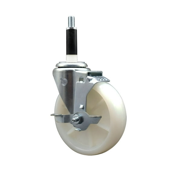 5 Inch SS Nylon Swivel 7/8 Inch Expanding Stem Caster with Brake SCC