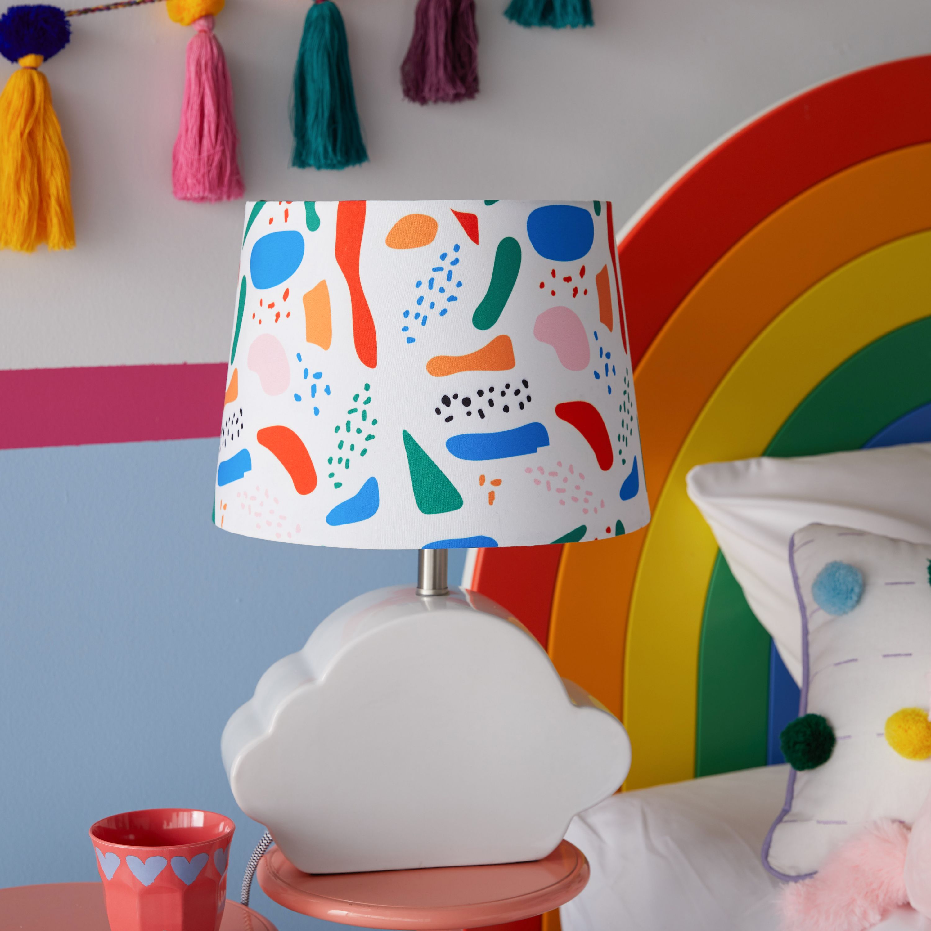 Abstract Shapes Shade with Ceramic Cloud Shaped Base by Drew Barrymore Flower Kids - image 2 of 10