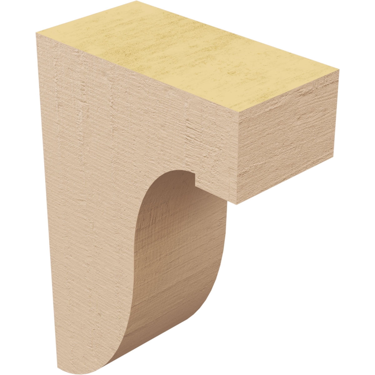 2"W x 4"D x 6"H Classic Del Monte Rough Cedar Woodgrain TimberThane Corbel, Primed Tan