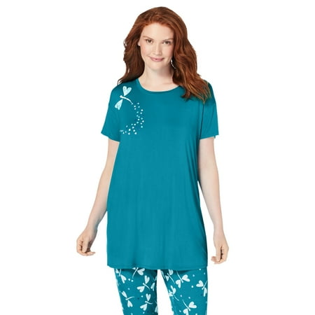 

Dreams & Co. Women s Plus Size Soft Pj Tunic Tee Tunic