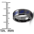 thumbnail image 4 of Metal Masters Mens Gunmetal Tungsten Carbide Ring Black Blue Carbon Fiber Inlay Wedding Band 8mm, 4 of 5