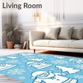 thumbnail image 2 of ODIKA 5'x7' Machine Washable Non-Slip Area Rug, Yuletide Wonder Seasonal Hearth High Traffic Rug with Pad, Blue, 609901, 2 of 8
