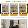 thumbnail image 4 of Yiwa Makeup Vanity Table with LED Mirror, Charging Outlet, Storage Drawers, Shelves, Cabinets & Padded Stool, 4 of 7