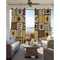 thumbnail image 4 of Sunflowers Blackout Curtains 90 Inches Long for Bedroom, Retro Country Butterfly Bee Floral Plaid Thermal Insulated Room Darkening Black Out Window Curtain Panels Grommet Drapes for Living Room, 4 of 8