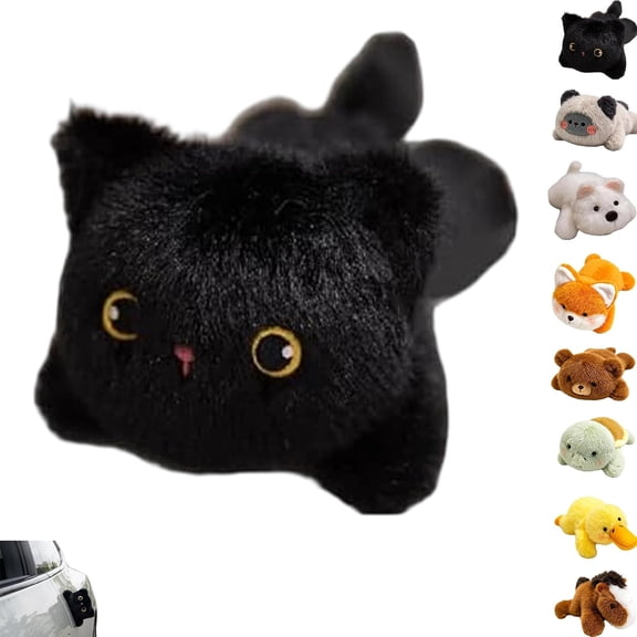 Magnetic Plush Cat Car Decor, Cute Magnetic Cat Car Decoration, Soft Animal Car Exterior Decoration, Cute Magnetic Decoration for Rearview Mirror & Metal Surfaces, Funny Animal Lover Gift,#A