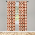thumbnail image 5 of Ambesonne Tribal Window Curtains, Aztec Folk Native Motif, Each 28" W x 95" L, Teal Cream Red, 5 of 5