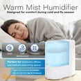 thumbnail image 4 of Crane Warm Mist Humidifier, 0.5 Gallon Tank, Steam Treatment with Vapor Pad Tray, Auto Shut-Off, Filter-Free, Quiet for Bedroom & Home, 4 of 8